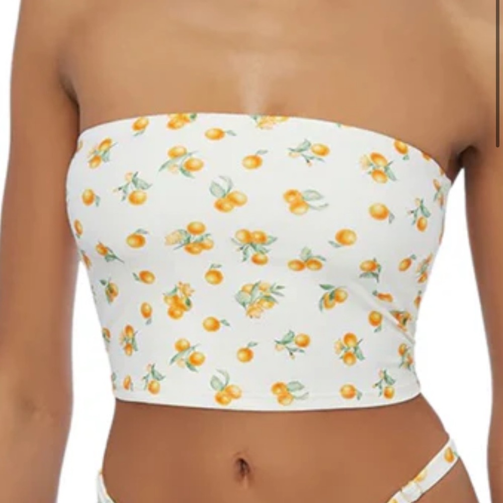 WeWoreWhat Ditsy oranges tube top